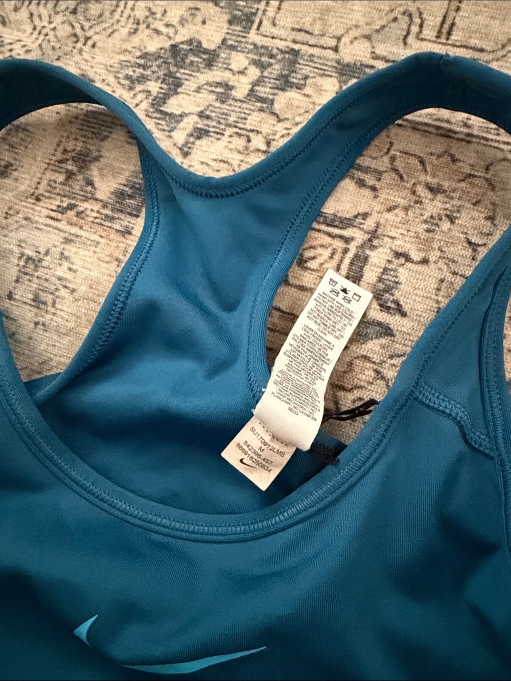 Nike Women’s Teal Racerback Sports Bra with Swoosh